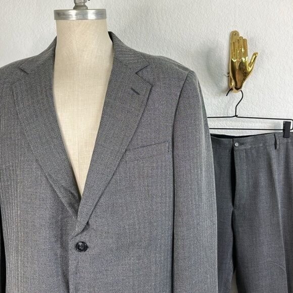 Giorgio Armani Marled Virgin Wool 2 Pc 2 Button Suit - Picture 4 of 14